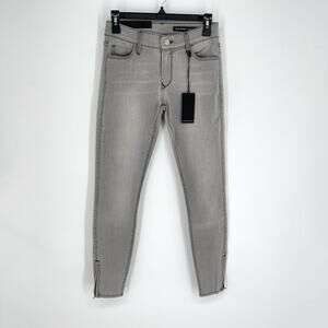 Black Orchid NEW Gray Skinny Jeans Sz 27 SAMPLE Ankle Zipper Stretch Faded